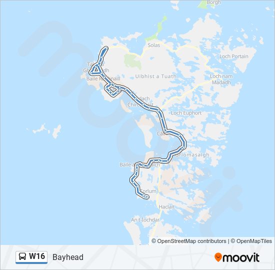 W16 Bus Line Map