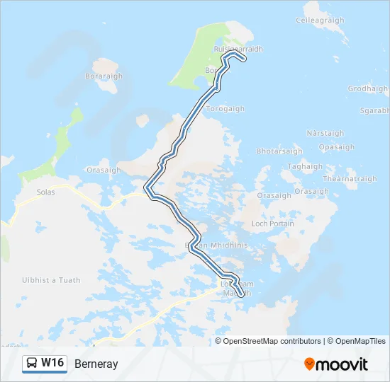 W16 Bus Line Map