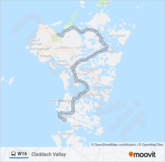 W16 Bus Line Map