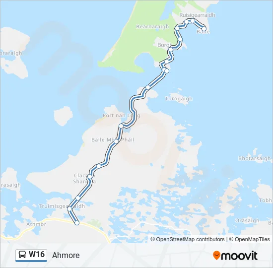 W16 Bus Line Map