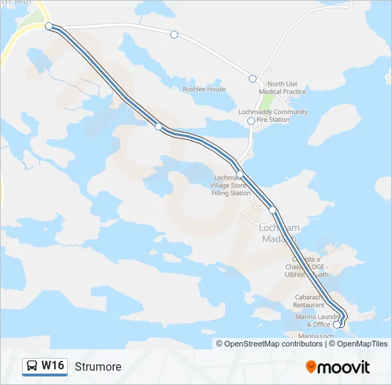 W16 Bus Line Map