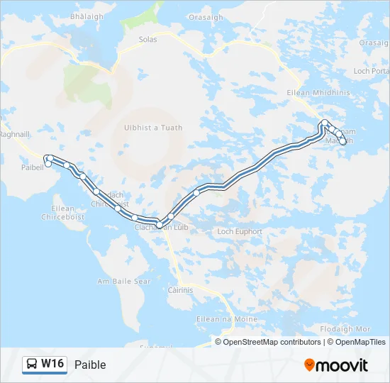 W16 Bus Line Map