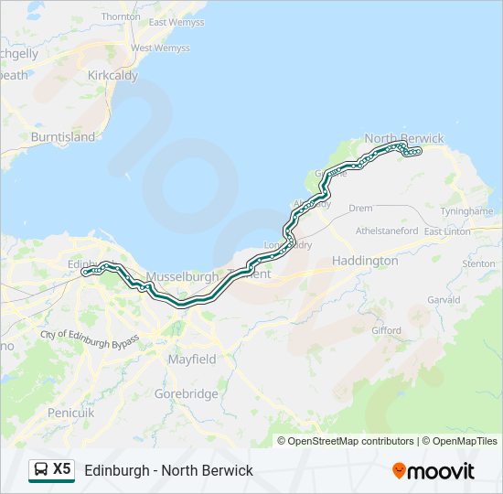 X5 Bus Line Map