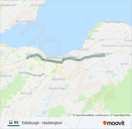 X6 Route: Schedules, Stops & Maps - Haddington (Updated)