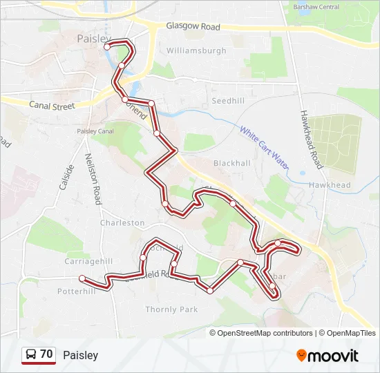70 Bus Line Map