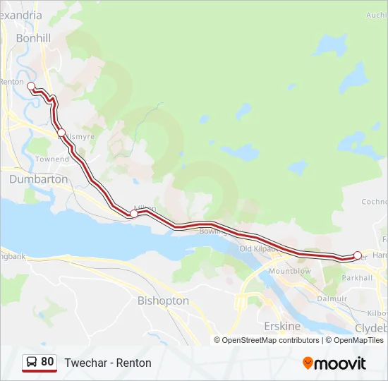 80 Bus Line Map