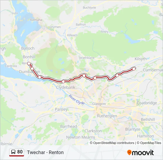 80 Bus Line Map