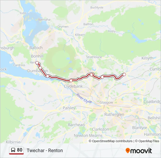 80 Bus Line Map
