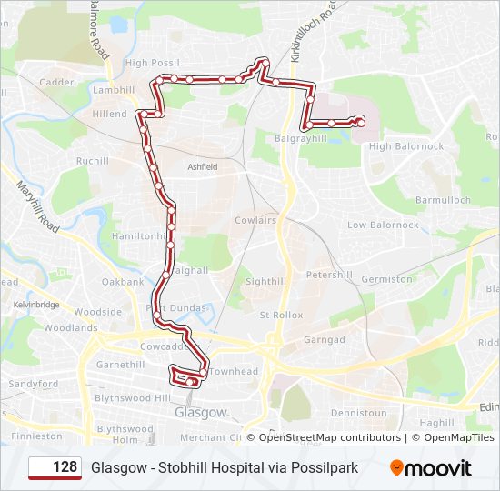 128 Route Schedules, Stops & Maps Barmulloch (Updated)