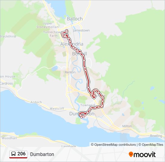 206 Route: Schedules, Stops & Maps - Dumbarton (Updated)