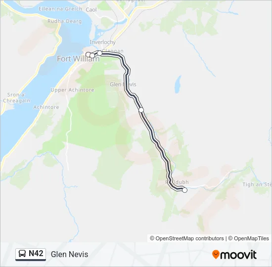 N42 Bus Line Map