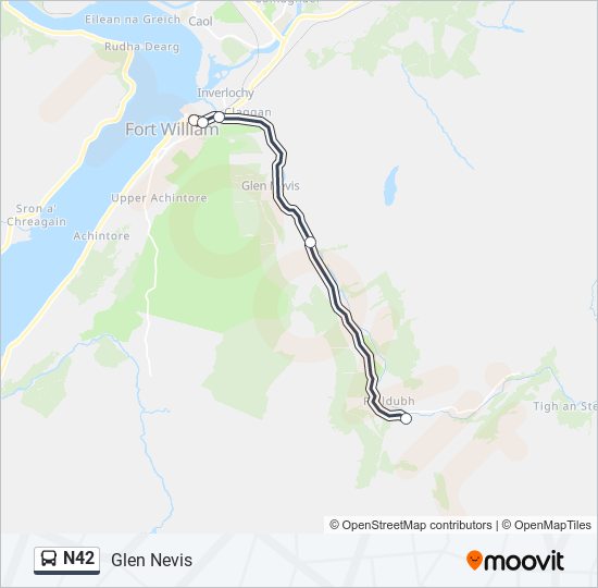 N42 bus Line Map