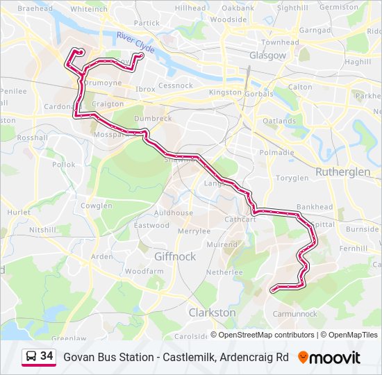 34 Bus Line Map