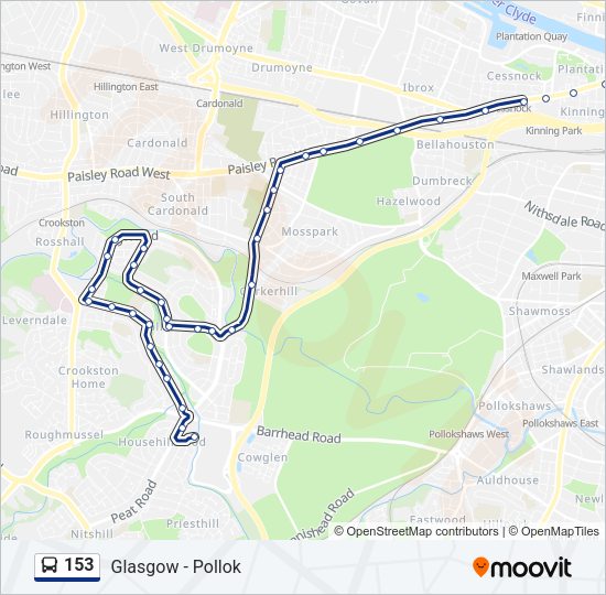153 Bus Line Map