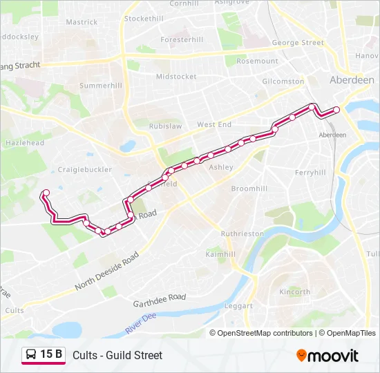 15 B Bus Line Map