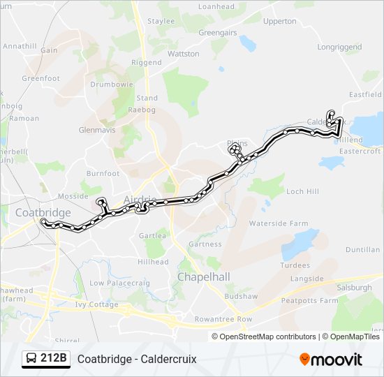 212B Bus Line Map