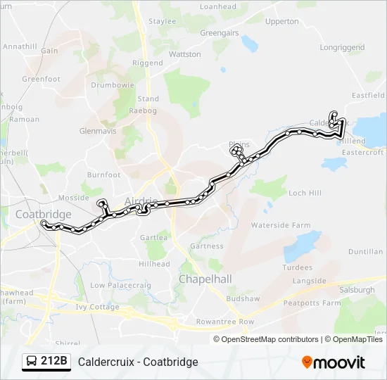 212B Bus Line Map