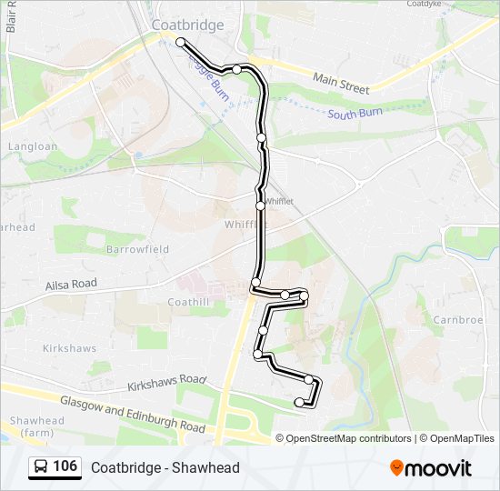 106 bus Line Map