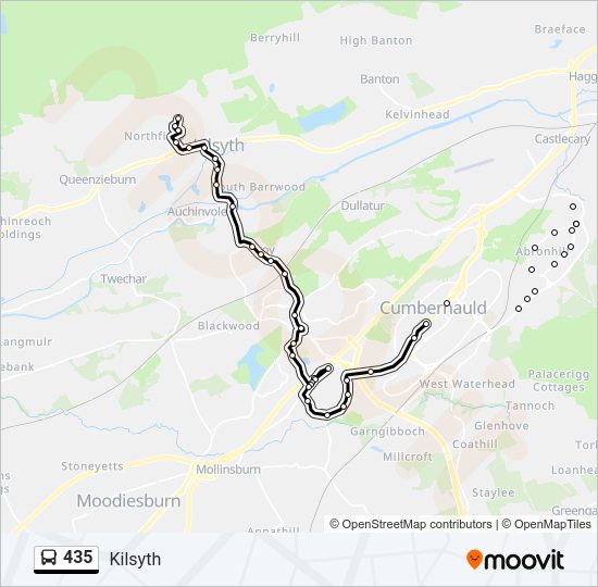 435 Bus Line Map