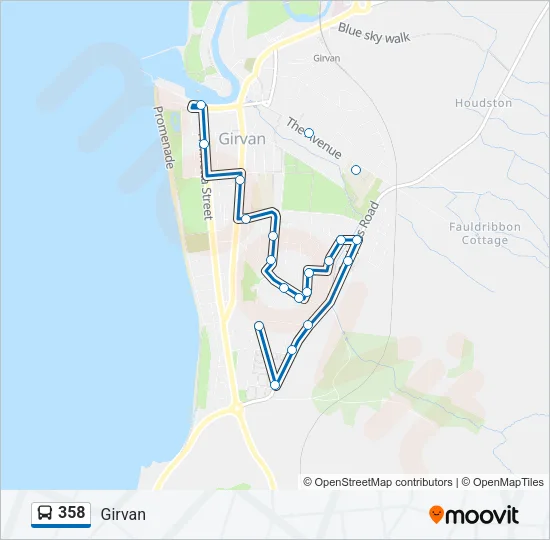 358 Bus Line Map