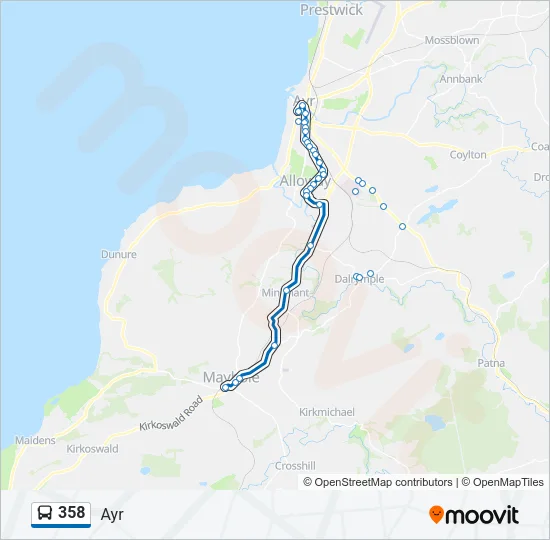 358 Bus Line Map