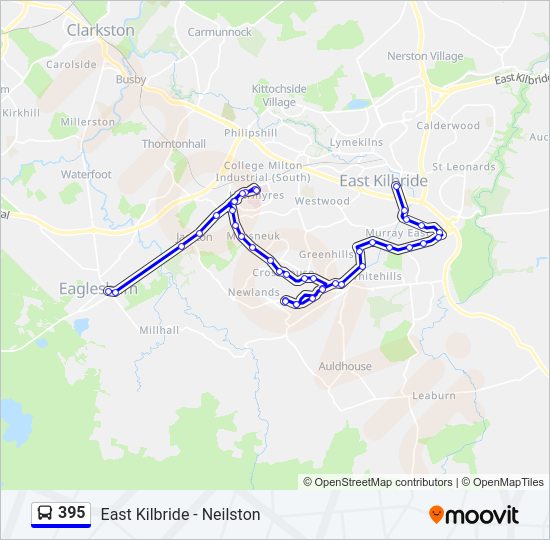 395 Bus Line Map