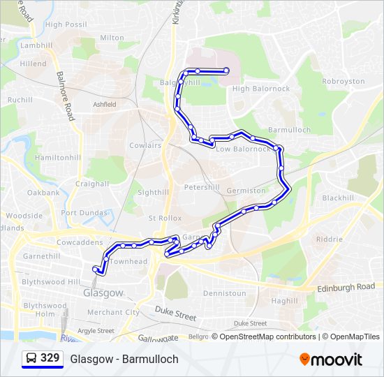 329 bus Line Map