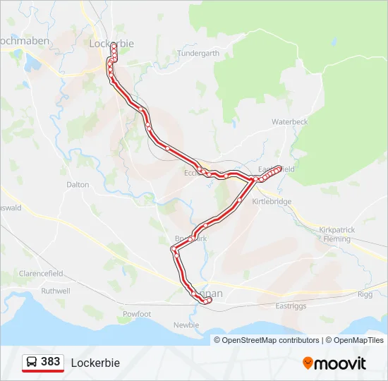 383 Bus Line Map