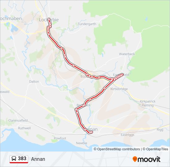 383 Bus Line Map