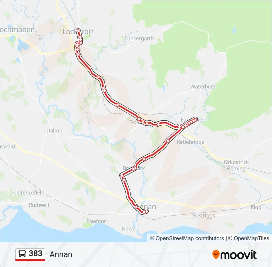 383 Bus Line Map