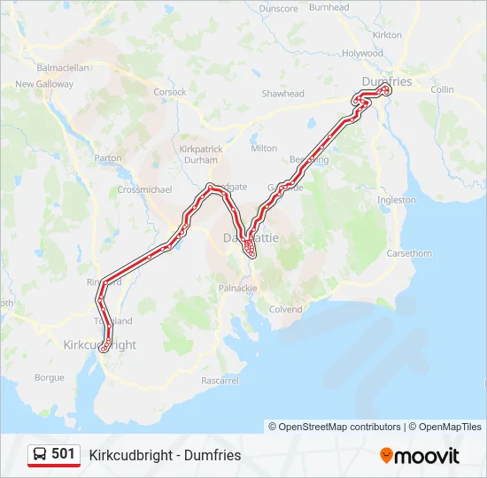 501 Bus Line Map