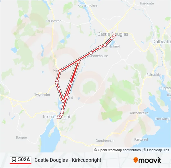 502A Bus Line Map