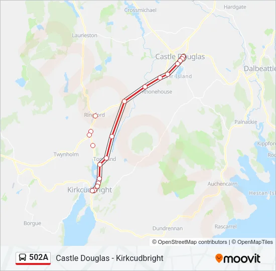 502A Bus Line Map