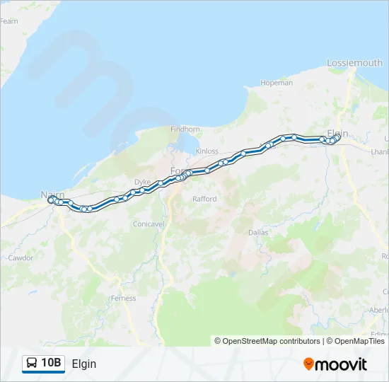10B Bus Line Map