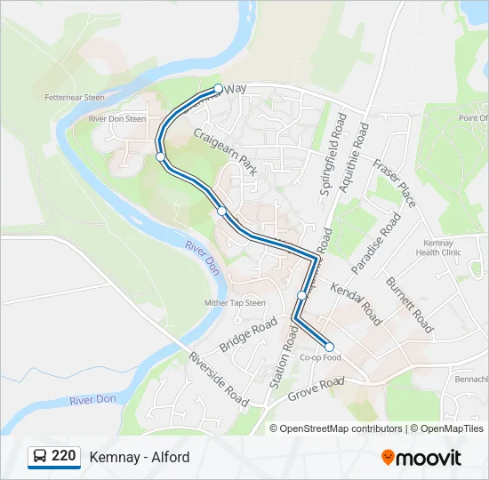 220 Bus Line Map