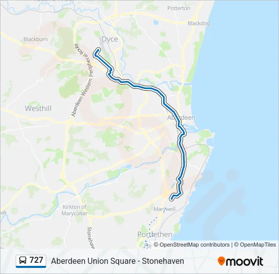 727 Bus Line Map