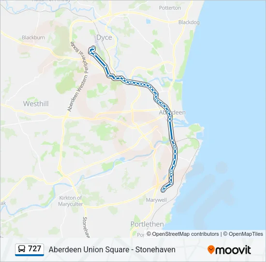 727 Bus Line Map