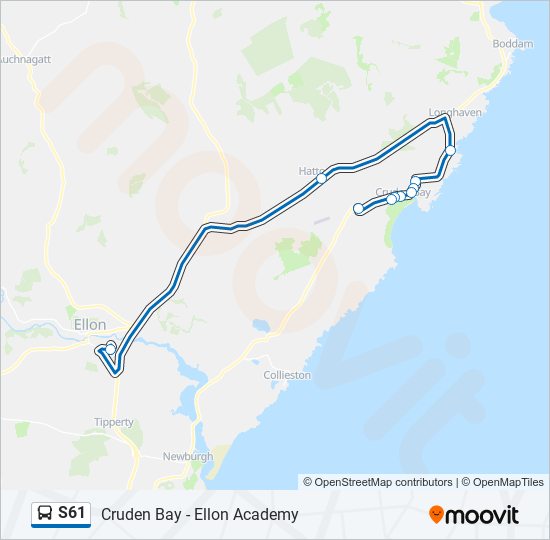 S61 bus Line Map