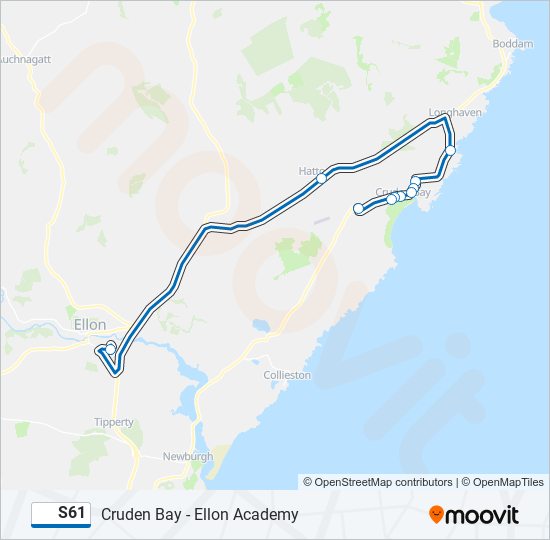S61 bus Line Map