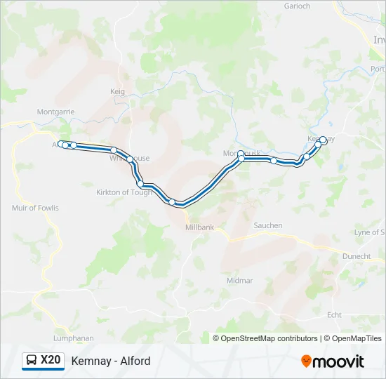 X20 Bus Line Map