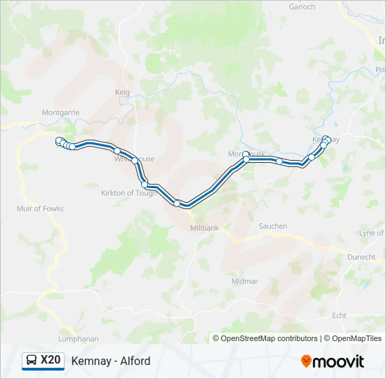 X20 Bus Line Map