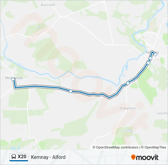 X20 Bus Line Map