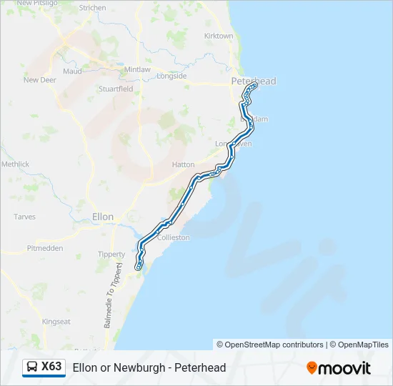 X63 Bus Line Map