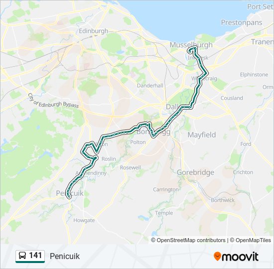 141 Route: Schedules, Stops & Maps - Penicuik (Updated)