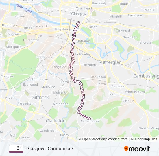 31 Route: Schedules, Stops & Maps - Carmunnock (Updated)