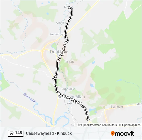 148 Bus Line Map