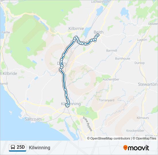 25d Route: Schedules, Stops & Maps - Kilwinning (Updated)