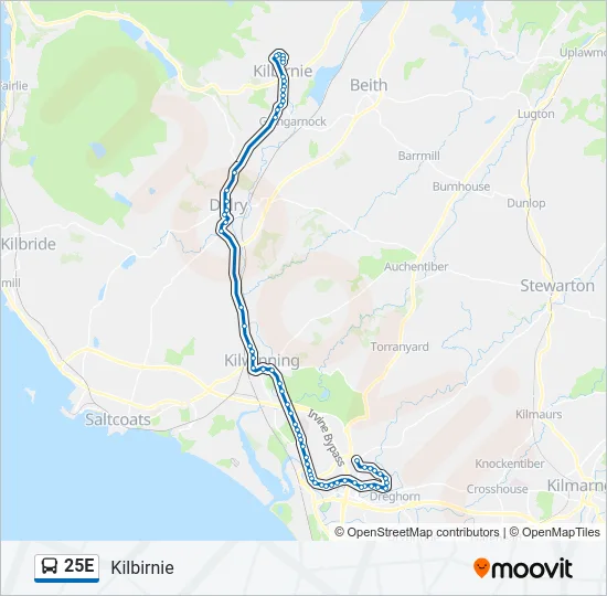 25E Bus Line Map