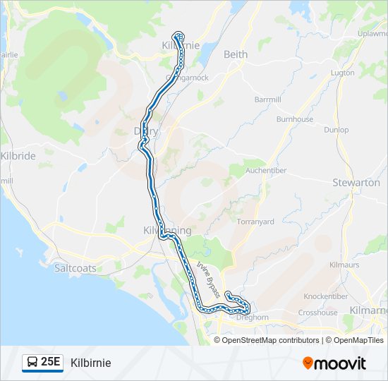 25E bus Line Map