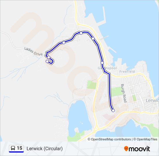 1S Bus Line Map